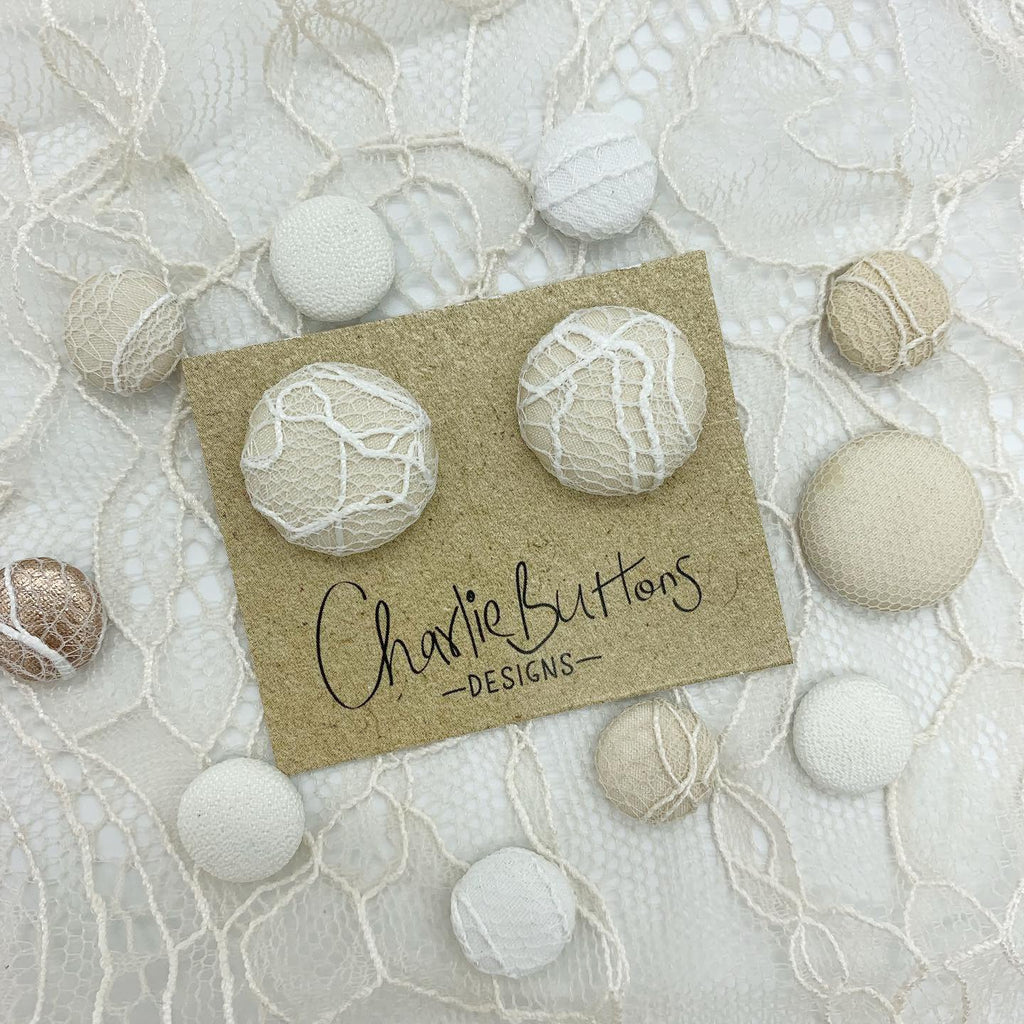 Custom Wedding Lace Fabric Studs