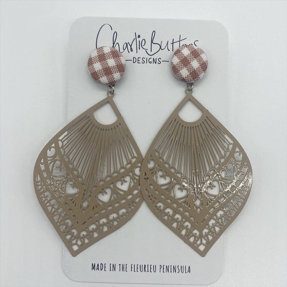 Gingham Nude Detailed Dangle