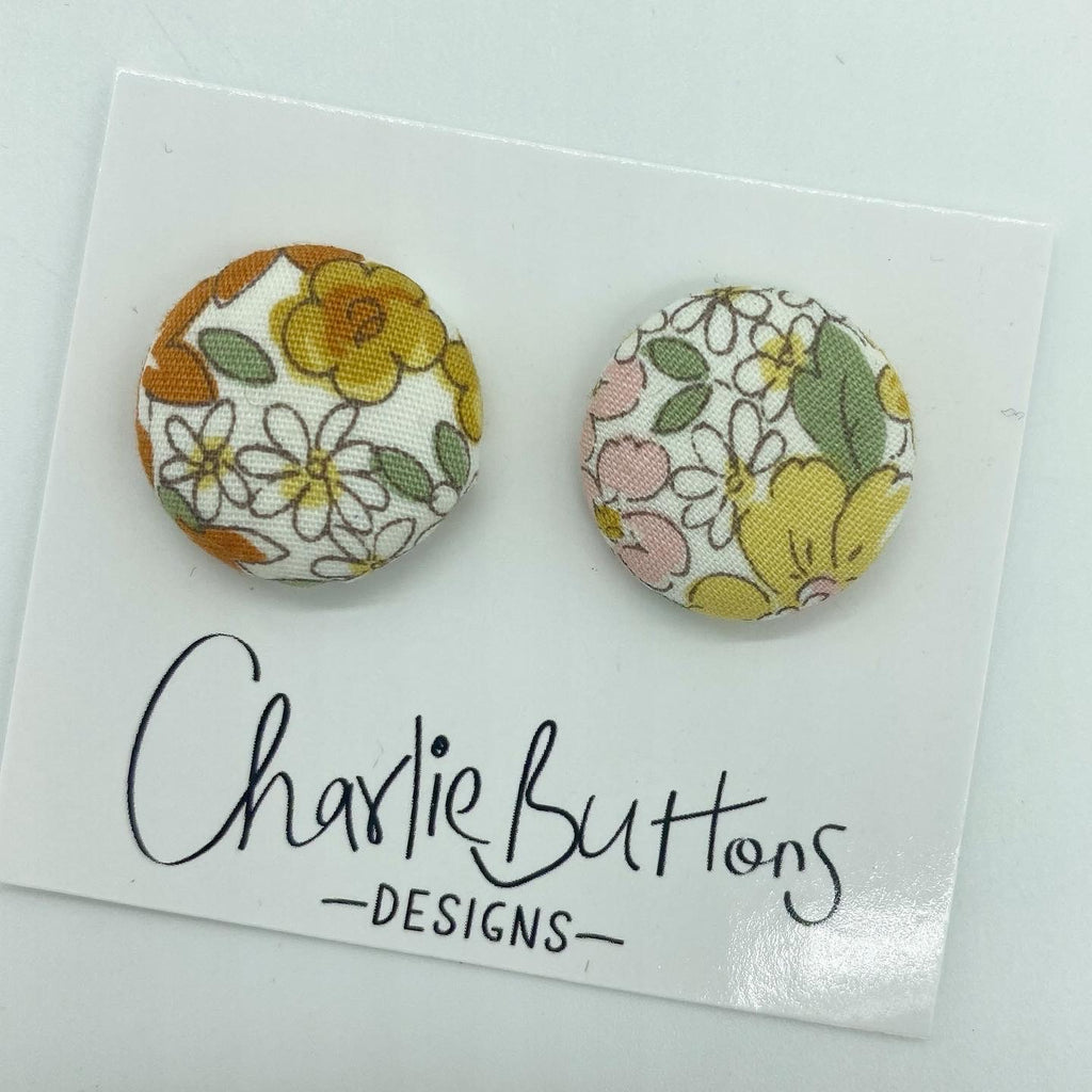 Fabric Floral Studs