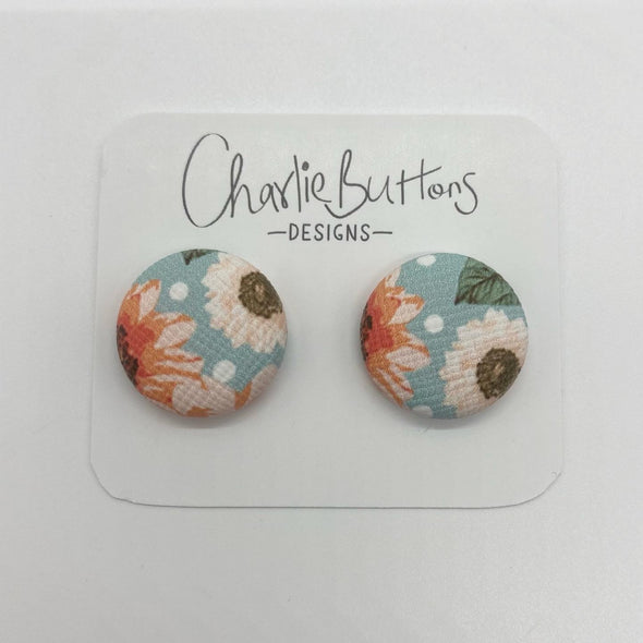 New Sunflower Faux Leather Studs