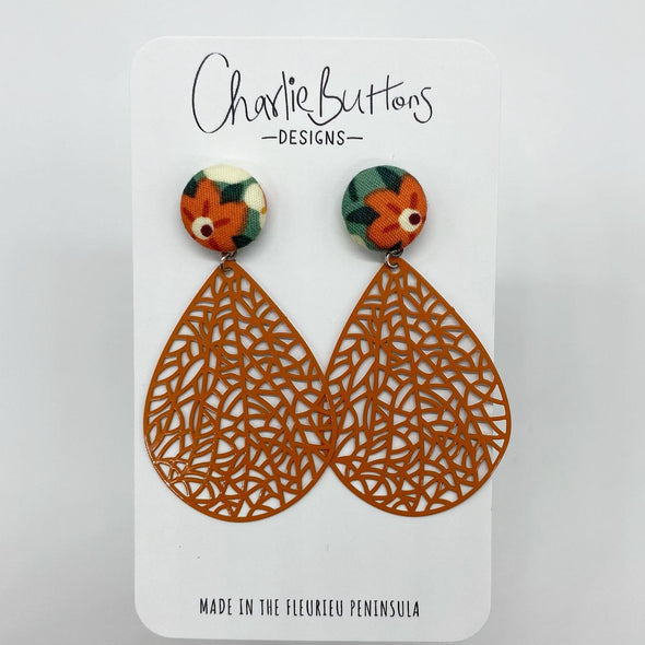 Floral Rust Detailed Dangle
