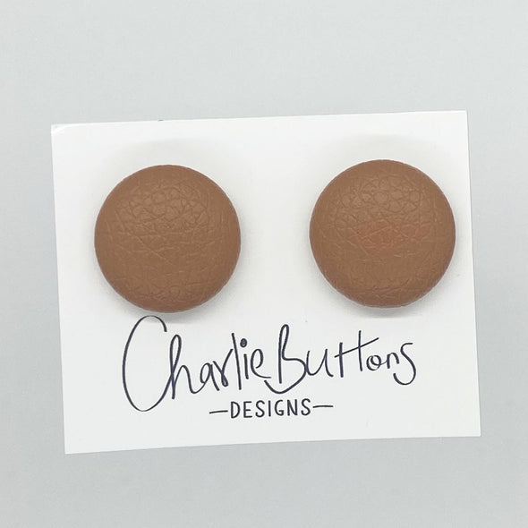 Brown Leather Basic Fabric Studs